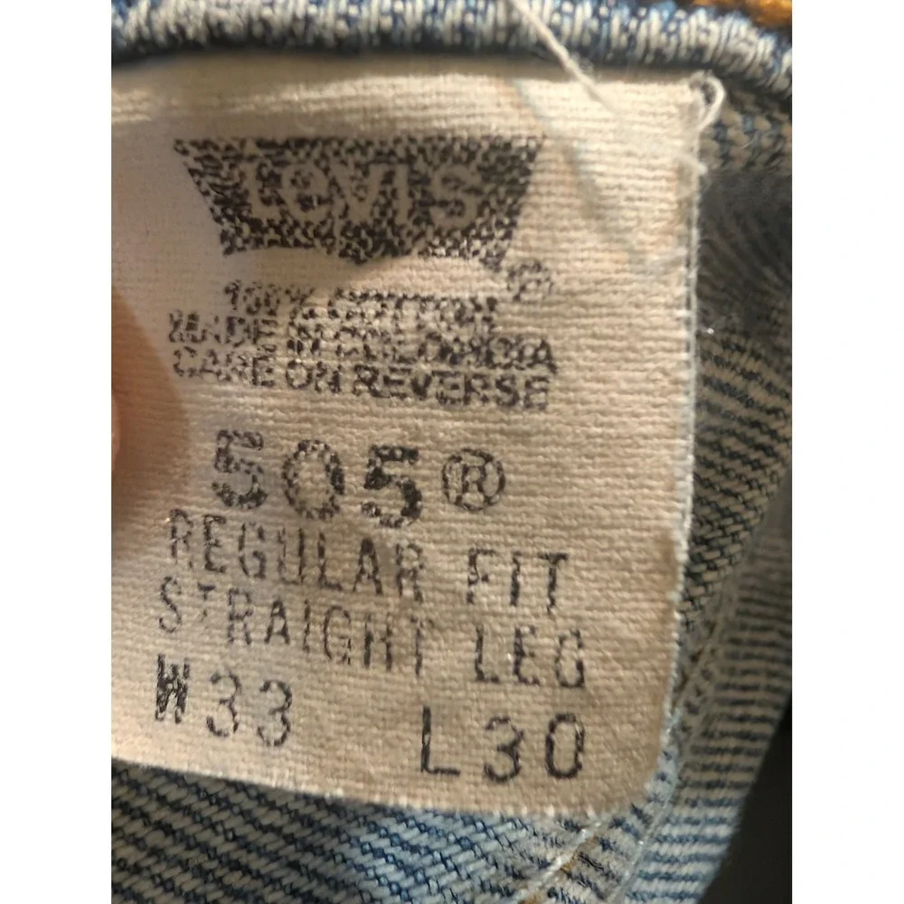 Vintage 1997 Levis 505 Orange Tab Jeans Light Wash Straight Leg‎ Denim 33x30(25)